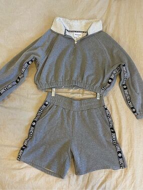 Juicy Couture Light Grey Logo Tape Zip Hoodie